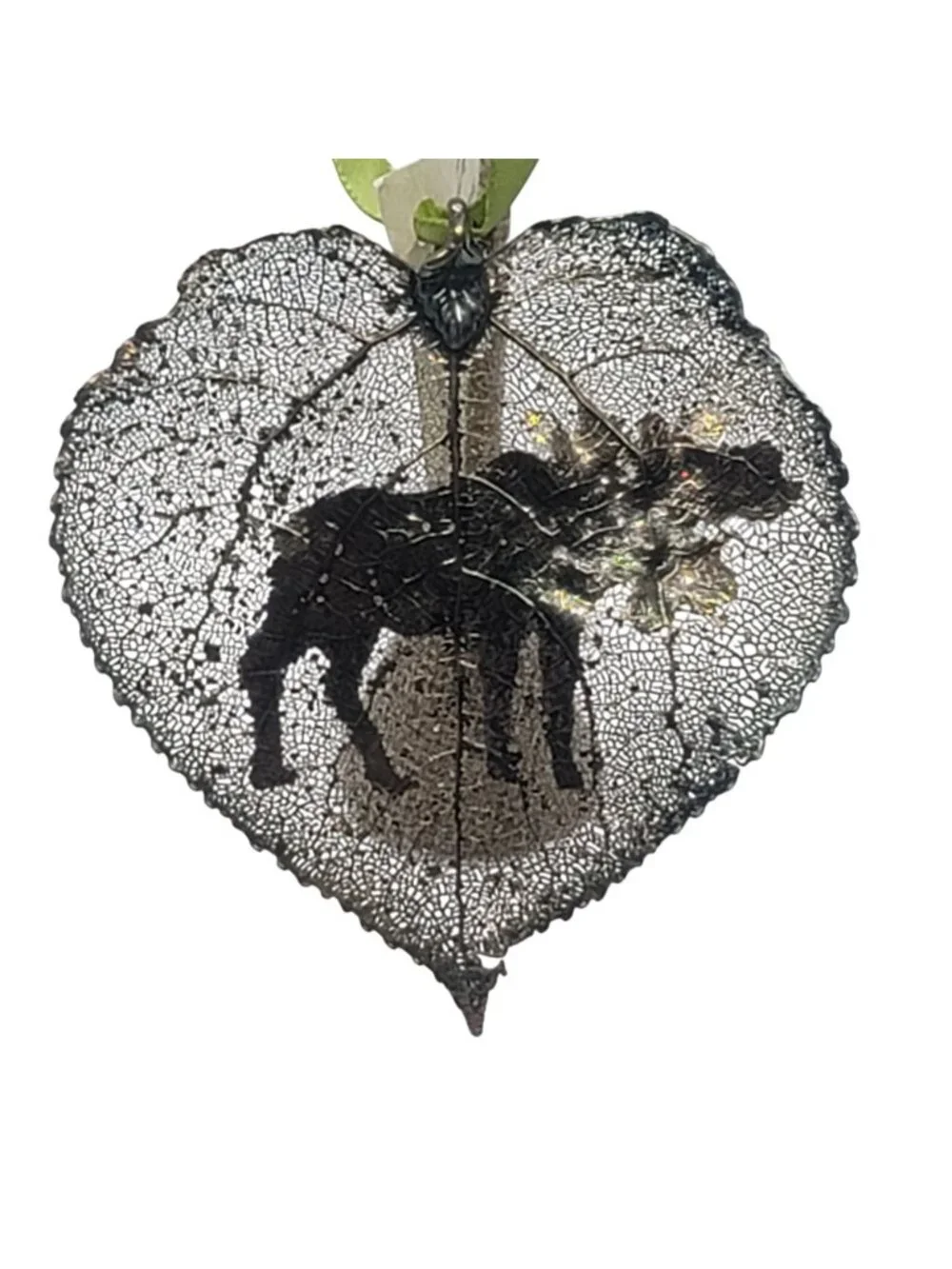 Aspen Silhouette Moose Ornament Grand Teton National Park Real Preserved Leaf